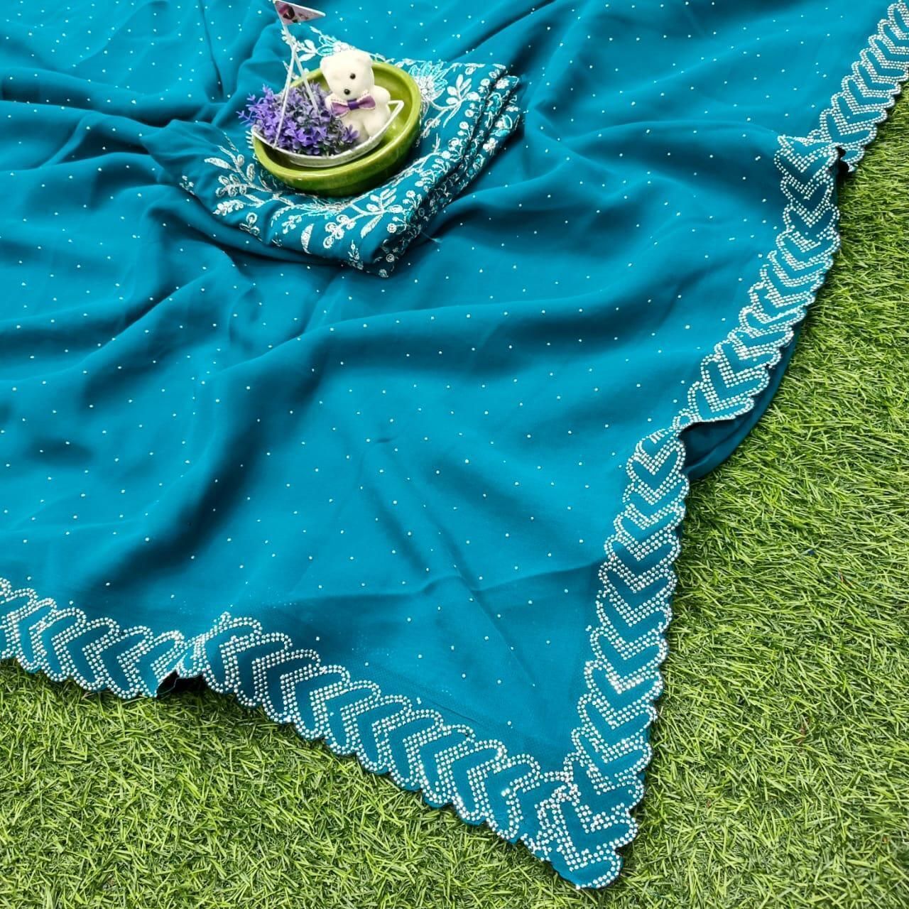 houseofcommon Embroidered Bollywood Polyester Saree-picture-44