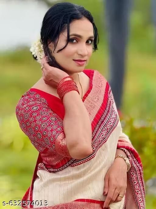 jishaa Woven, Printed Bollywood Tussar Silk Saree-picture-11