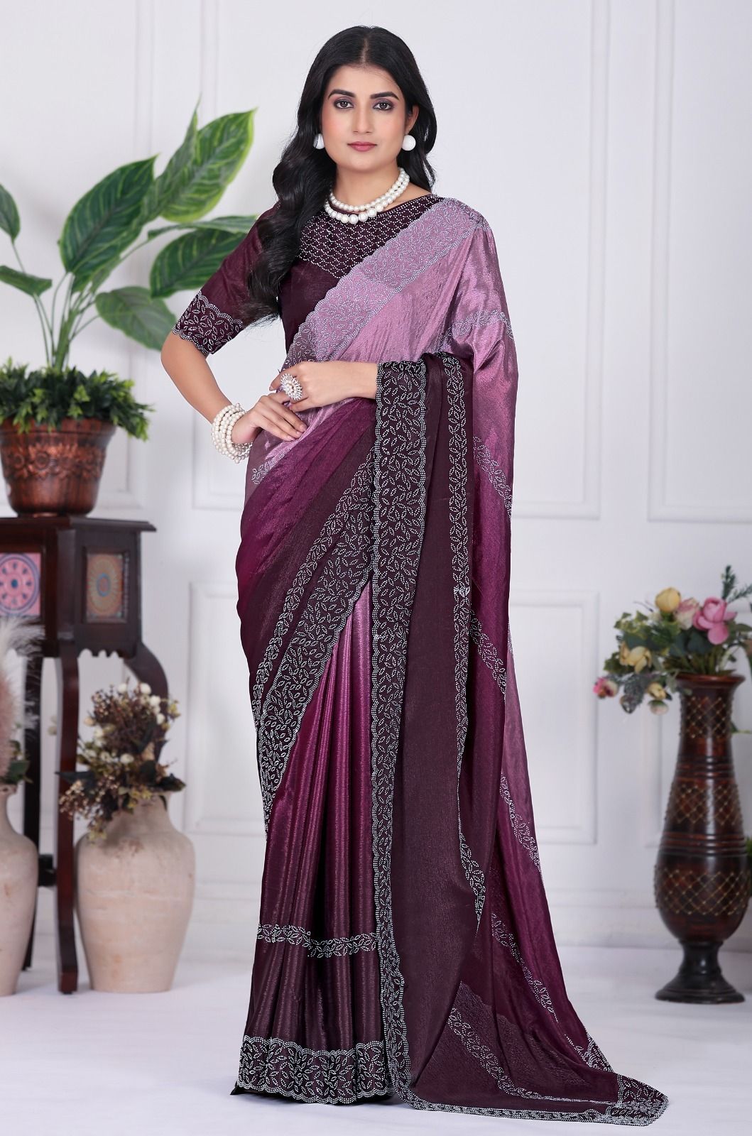 Self Design Bollywood Silk Blend Saree-image-21