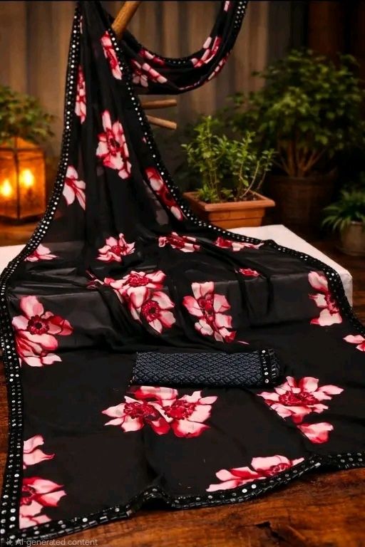 hemanshi fashion Floral Print Bollywood Georgette Saree-picture-27