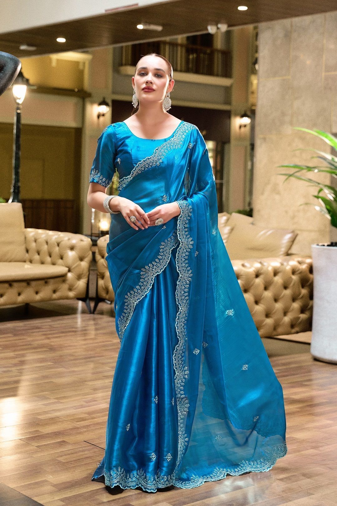 abc Embroidered Bollywood Chiffon Saree-picture-46