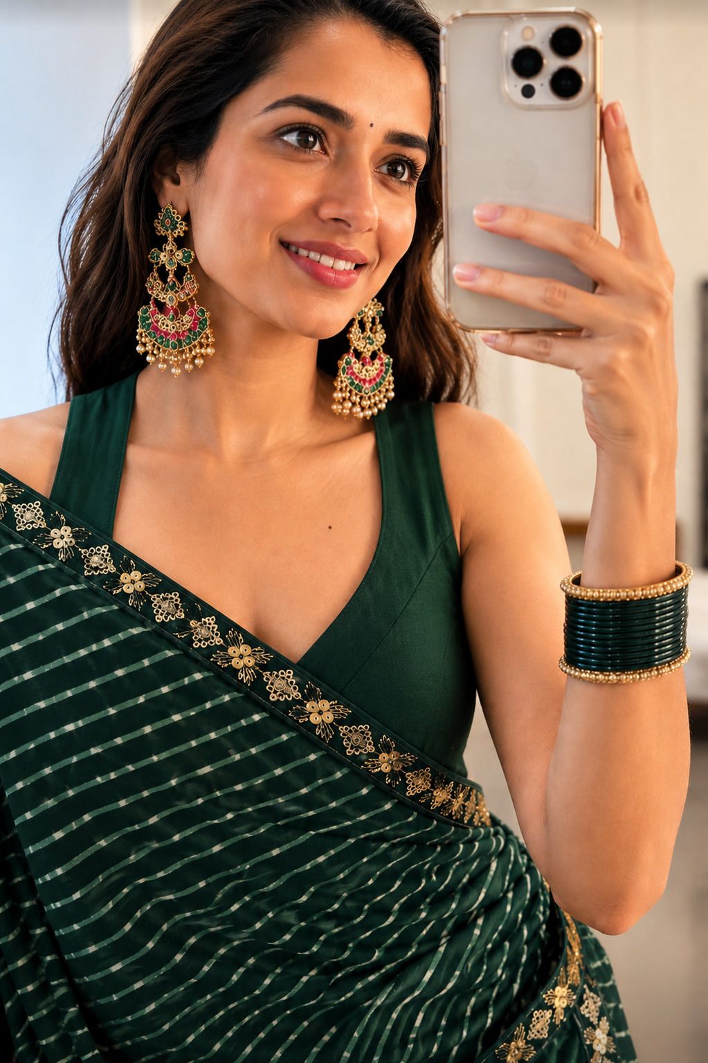 Striped Daily Wear Georgette Saree-image-22