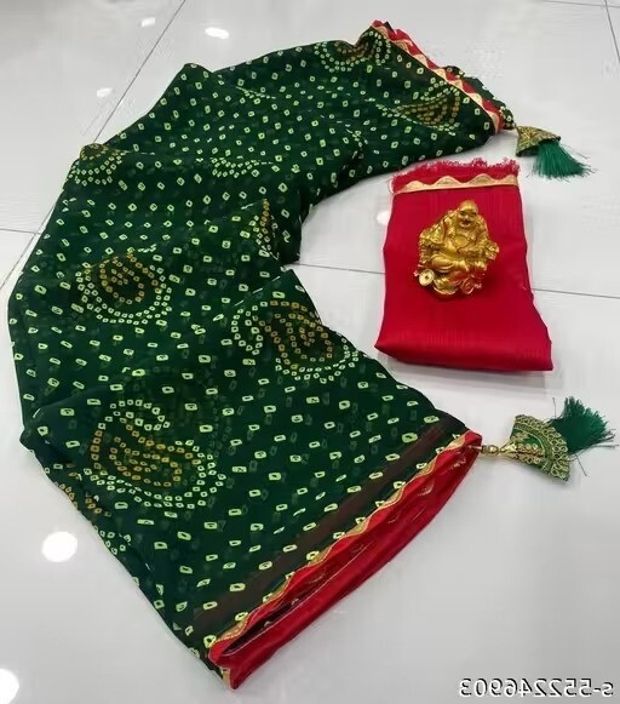 rarind enterprise Printed Bandhani Georgette Saree-picture-16