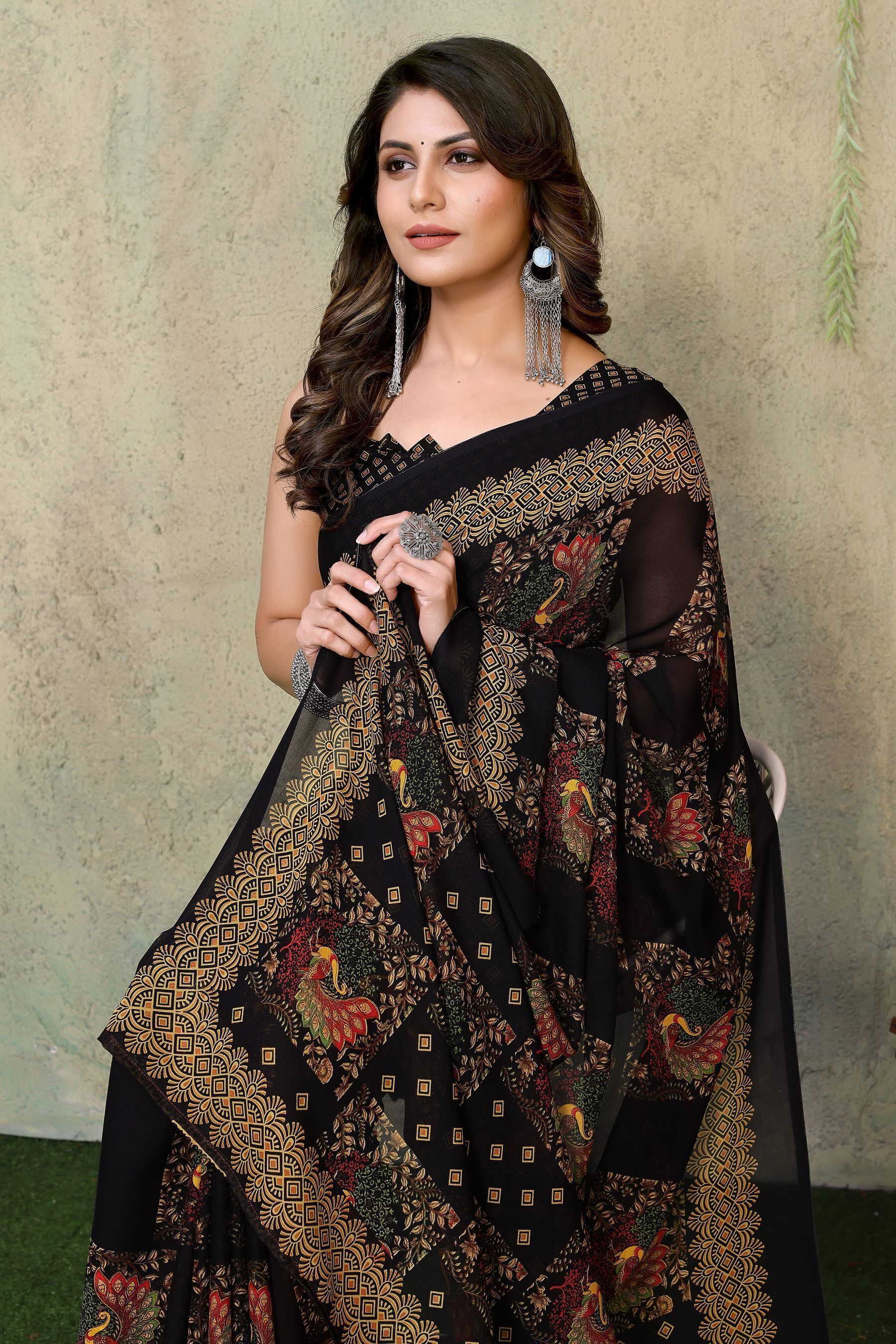 yashika Printed, Digital Print Daily Wear Georgette Saree-picture-45