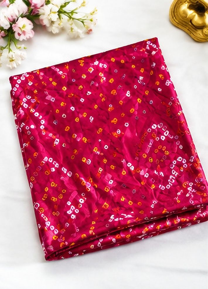 Printed, Dyed Bandhani Pure Silk Saree-image-40
