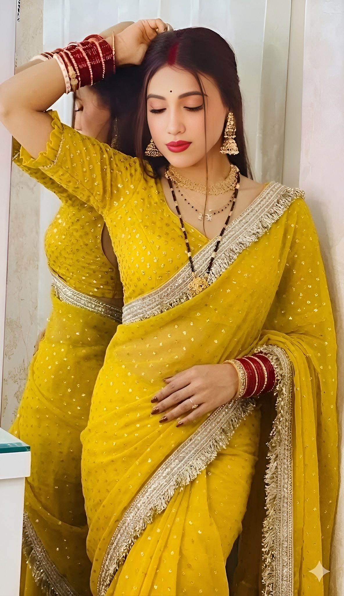 Embellished Bollywood Silk Blend Saree-image-17