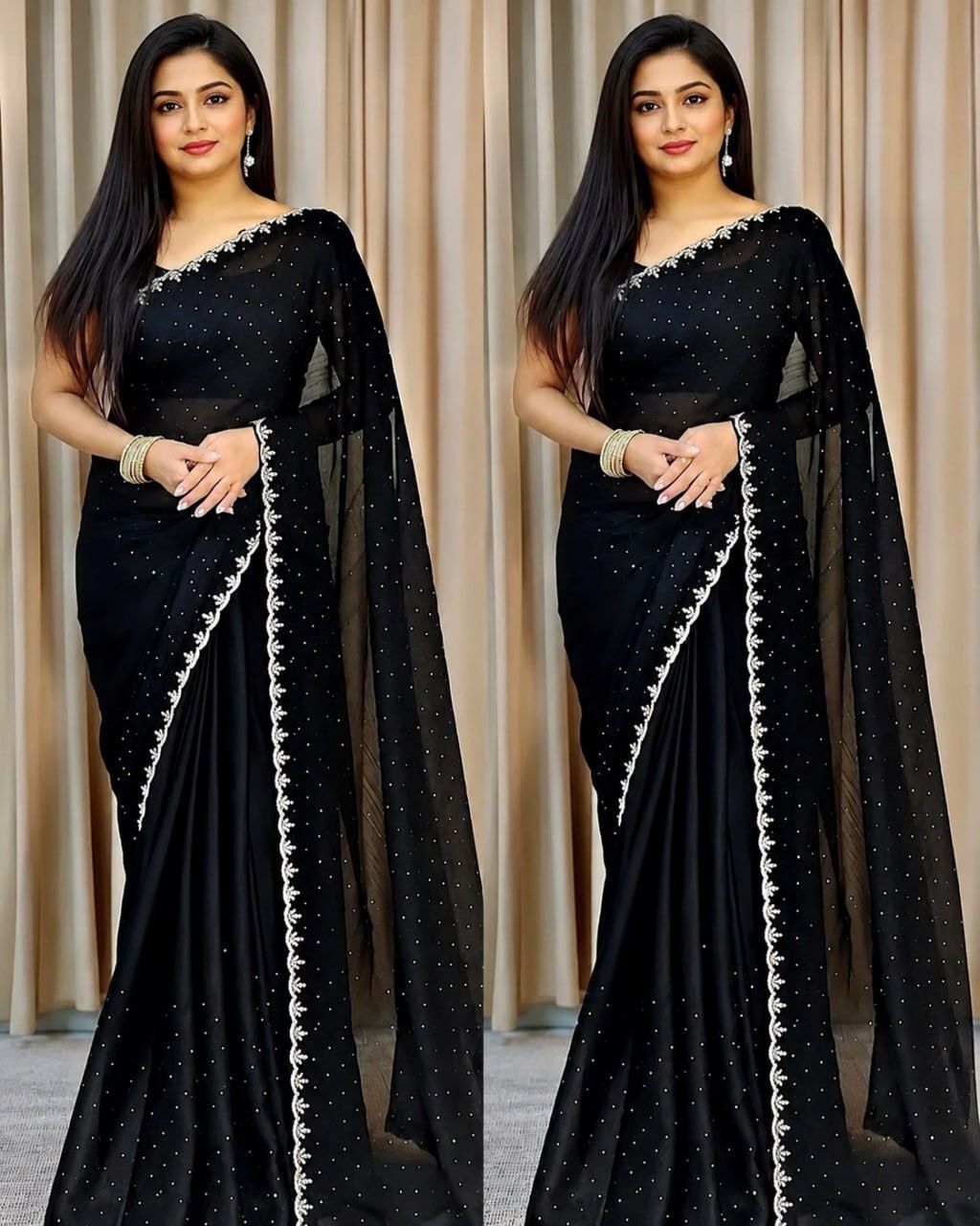 too shine Embellished Daily Wear Georgette Saree-picture-22