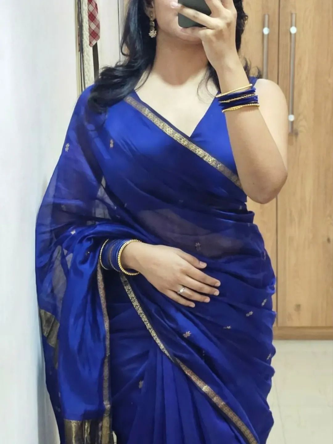 Embroidered Bollywood Cotton Silk Saree-image-46
