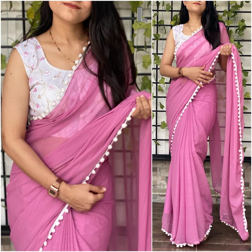 Solid/Plain, Self Design Bollywood Viscose Rayon Saree-image-34