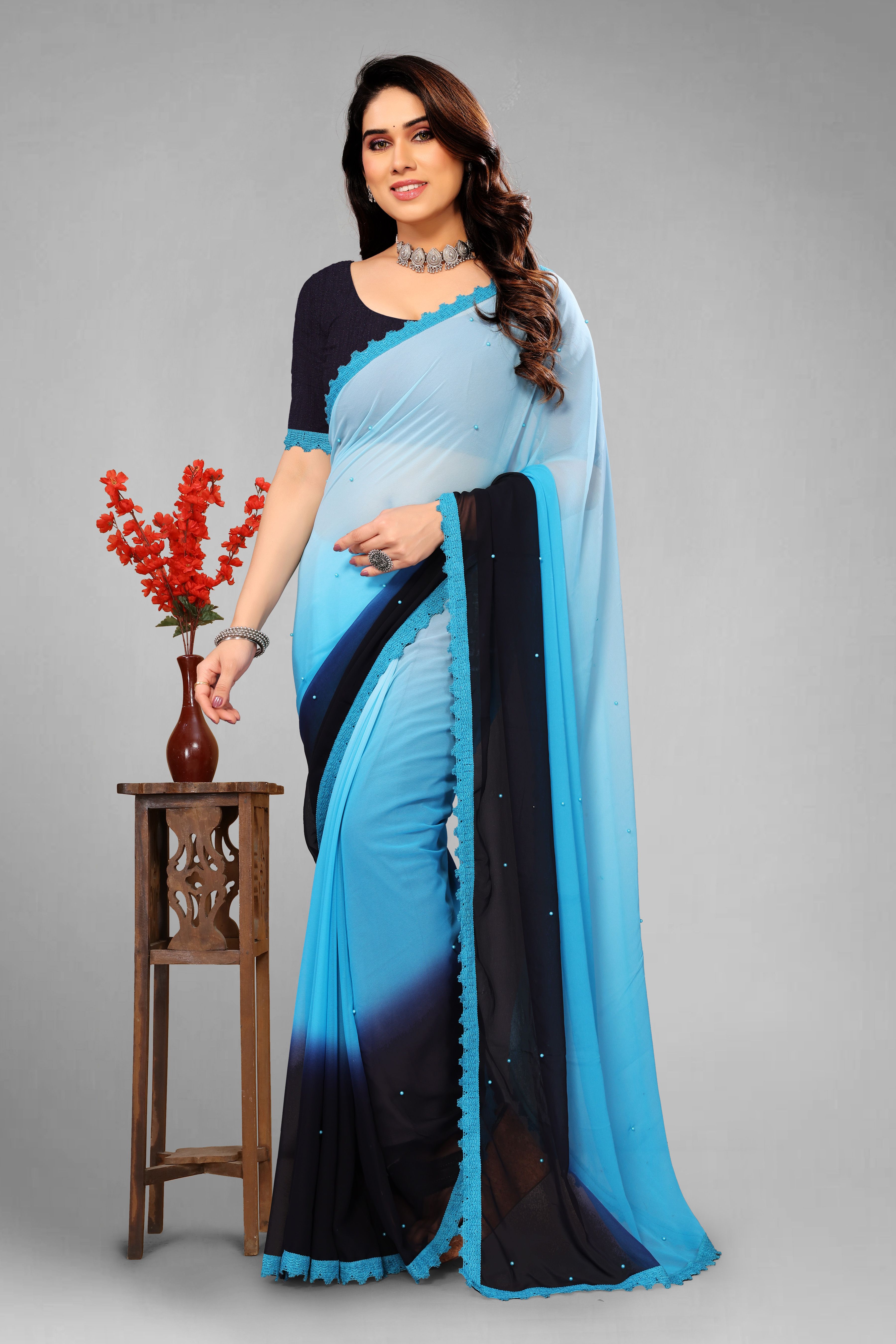 Embellished Bollywood Georgette Saree-image-42