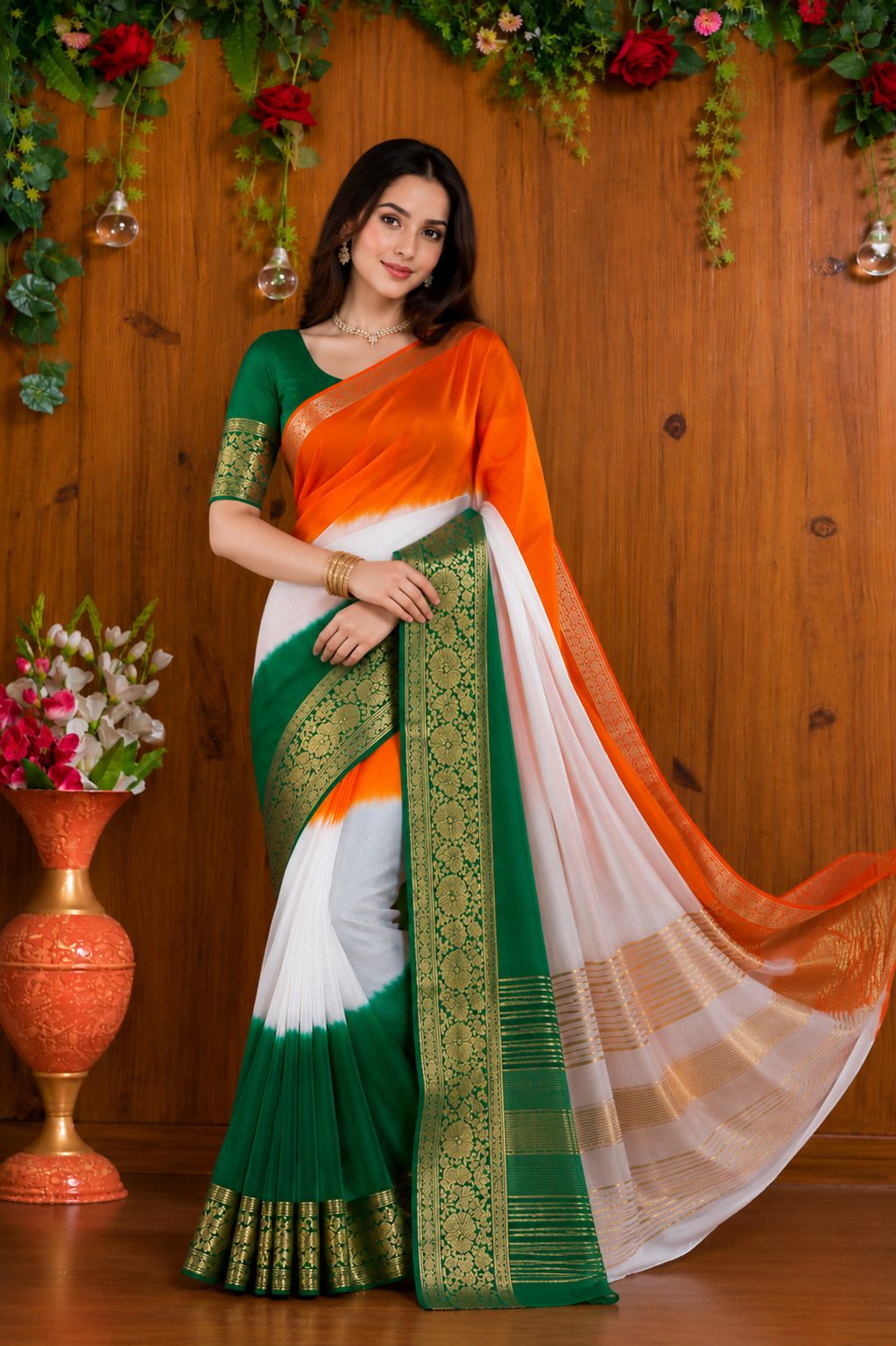 aarunika ic Tie-Dye Bollywood Organza Saree-picture-18
