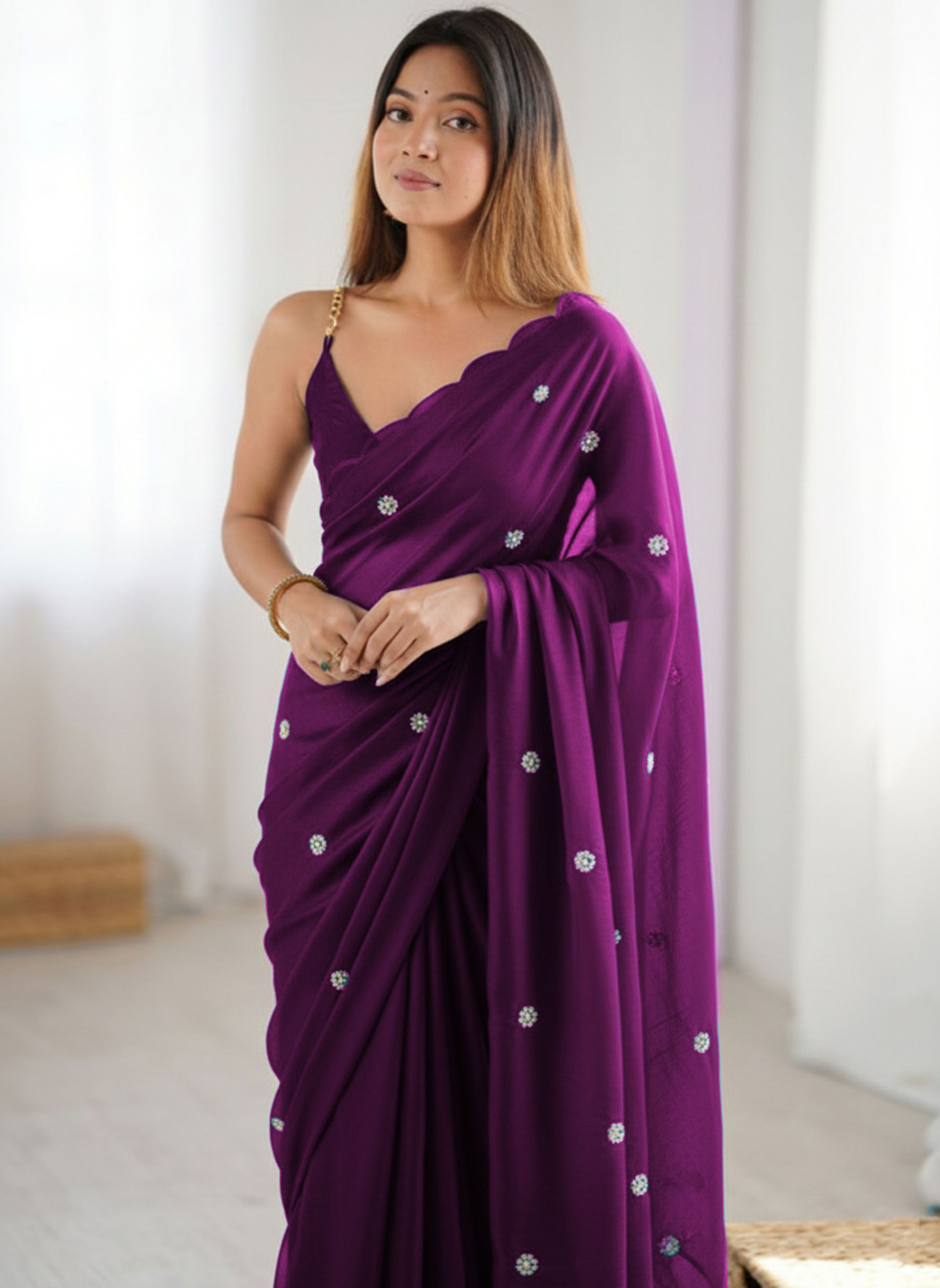 patbro Embroidered Daily Wear Georgette Saree-picture-21
