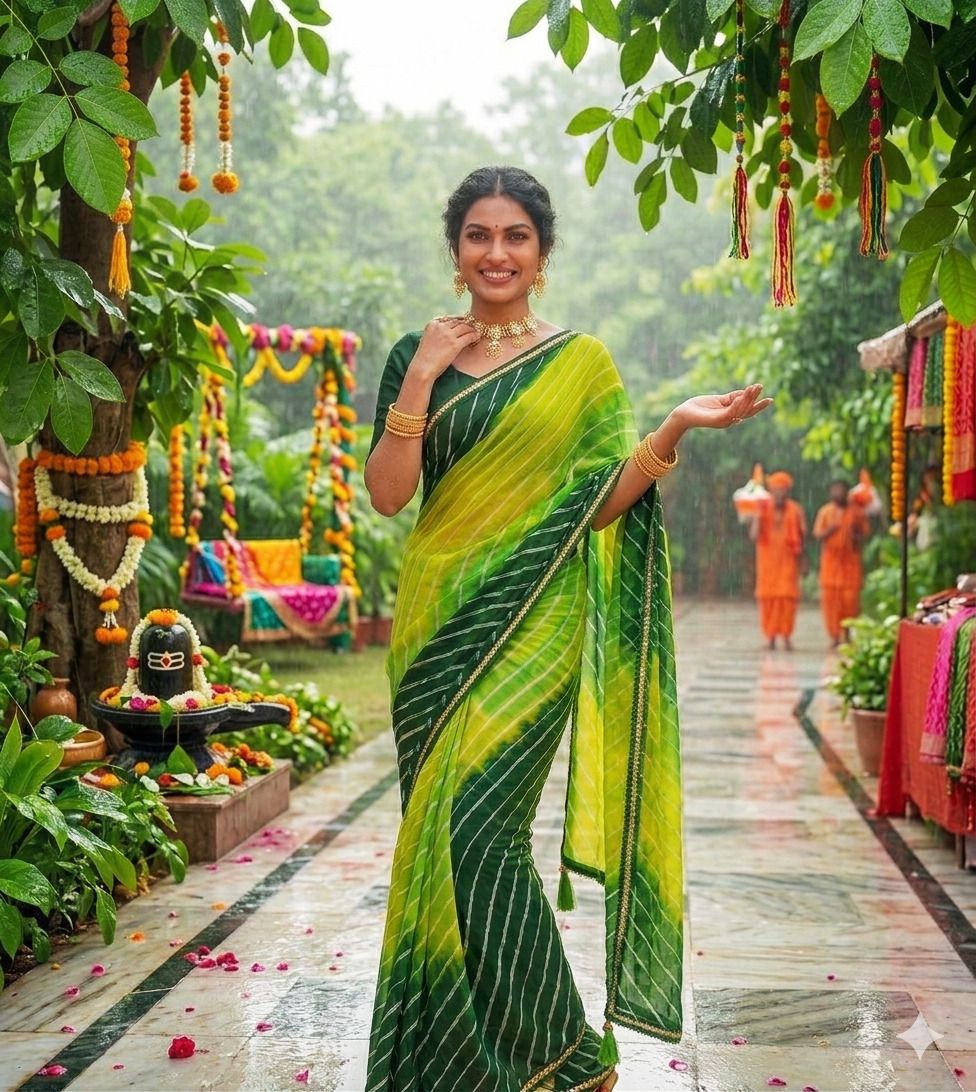 padmavati Printed Leheria Georgette Saree-picture-18