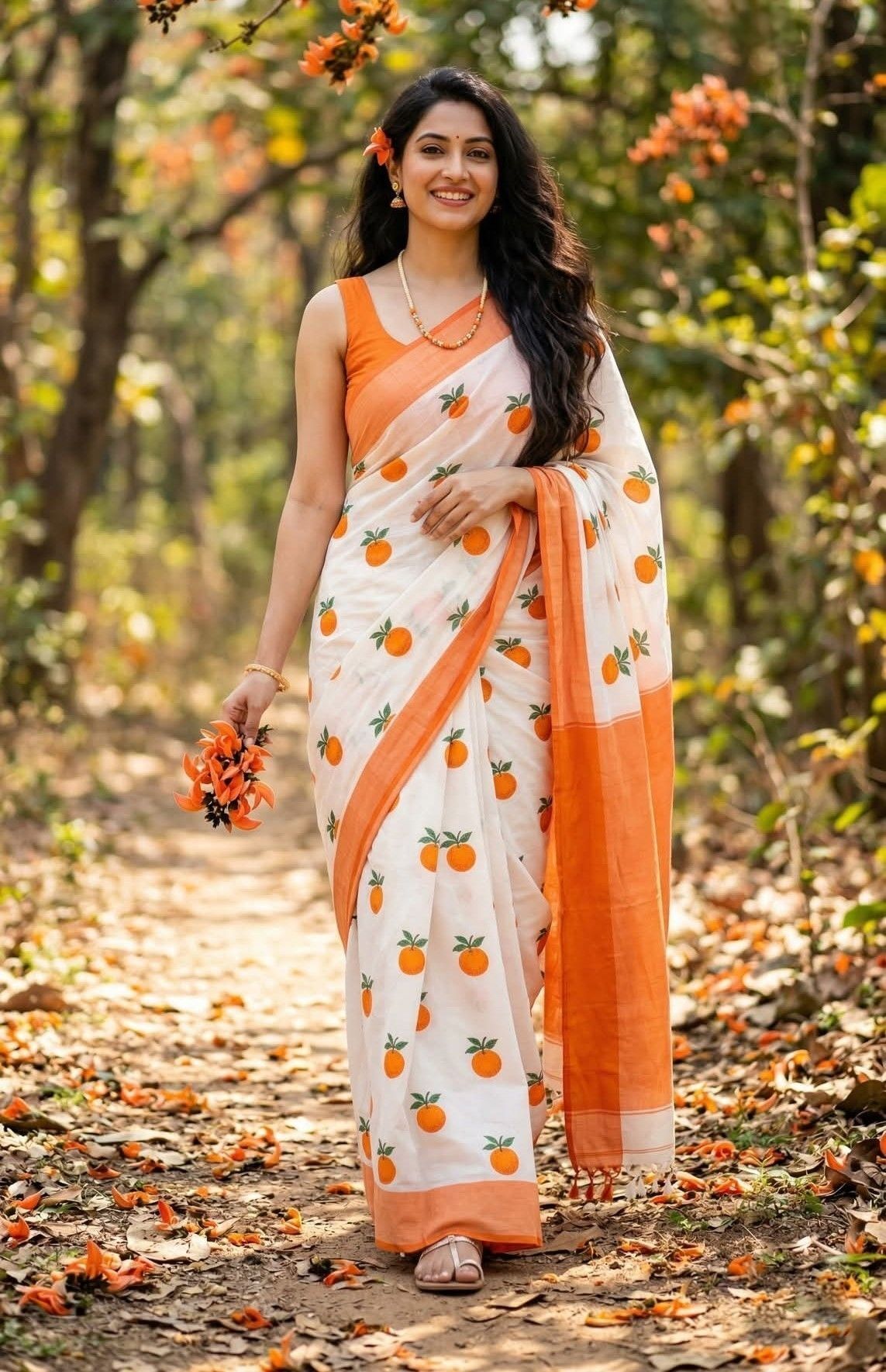 Printed Daily Wear Cotton Linen Saree-image-10