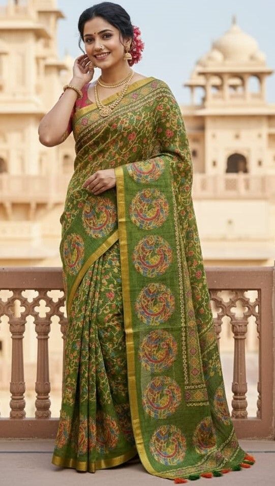 raagratan Digital Print Bollywood Cotton Blend Saree-picture-24