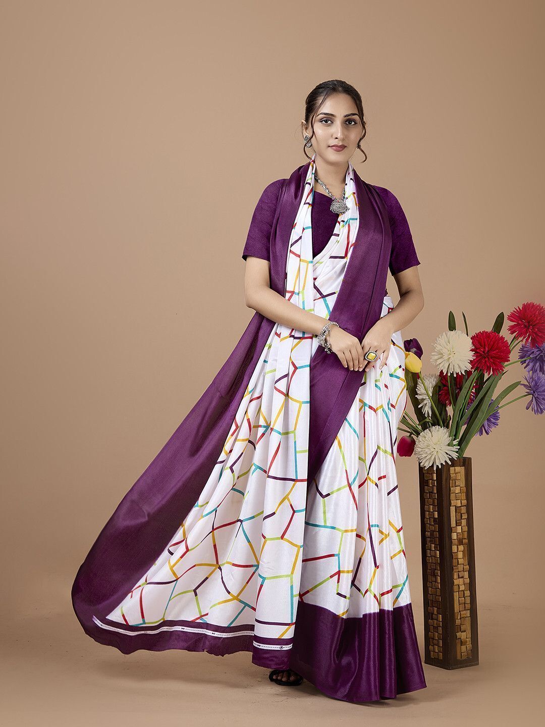 houseofcommon Embroidered Bollywood Silk Blend Saree-picture-34