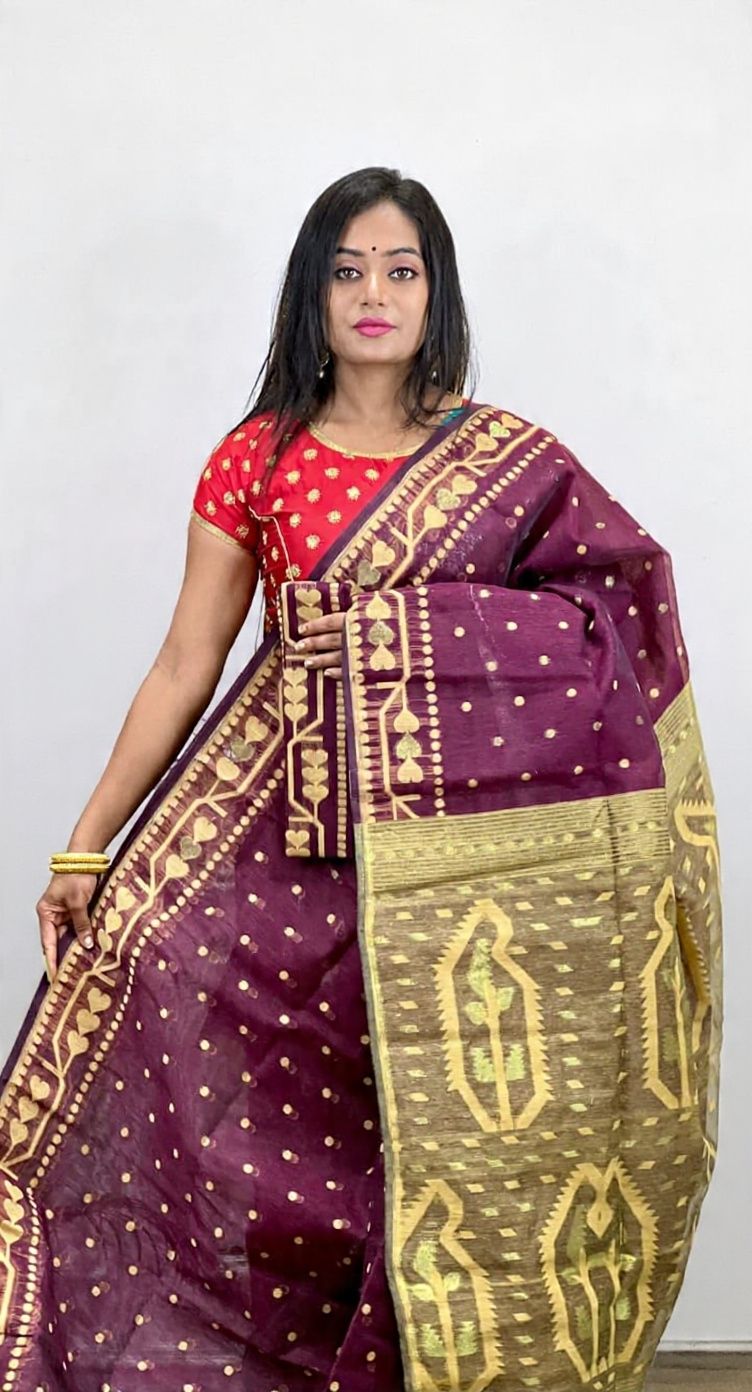 saraswatite Woven Handloom Cotton Silk Saree-picture-33