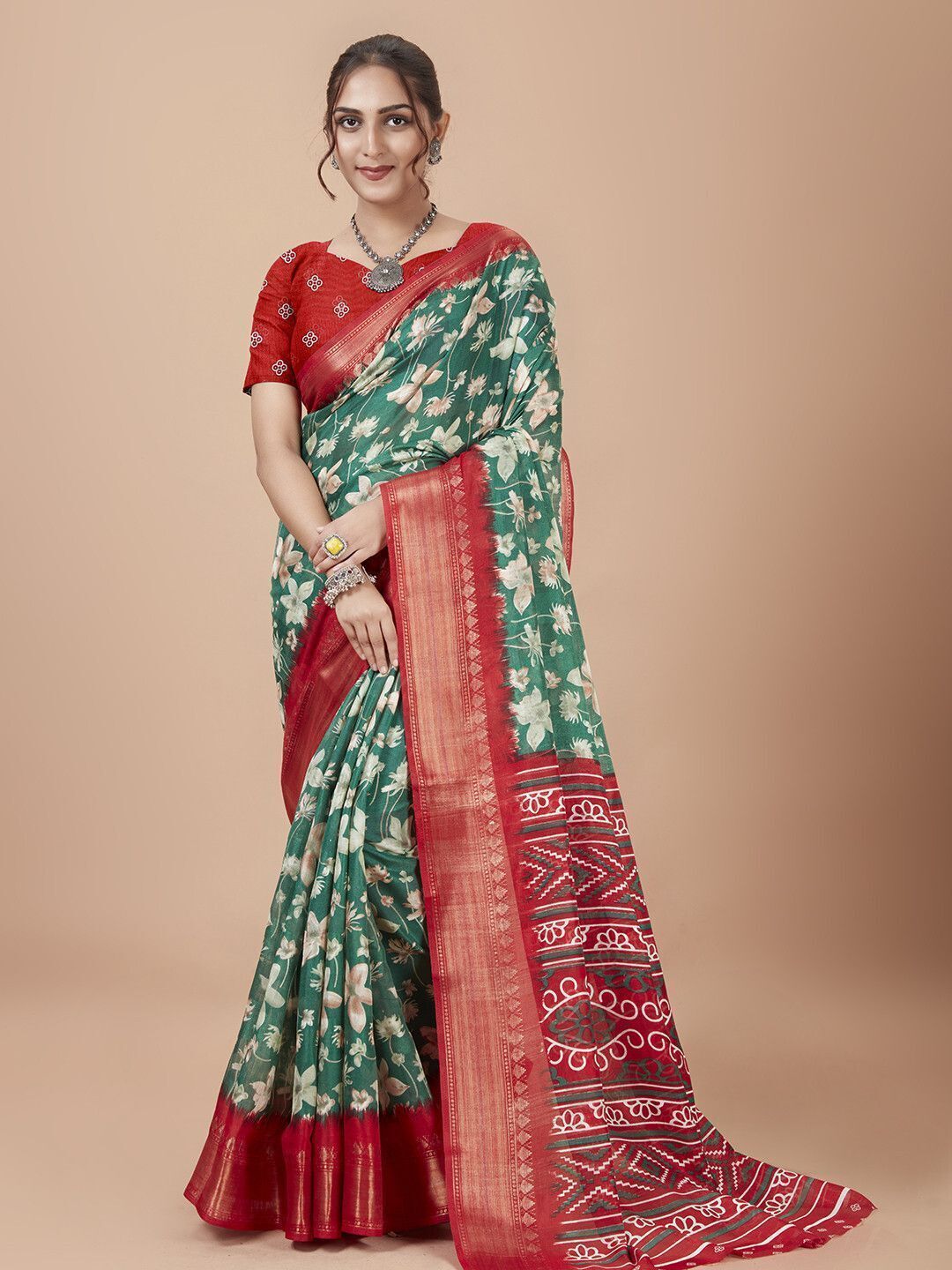 houseofcommon Embroidered Bollywood Polyester Saree-picture-26