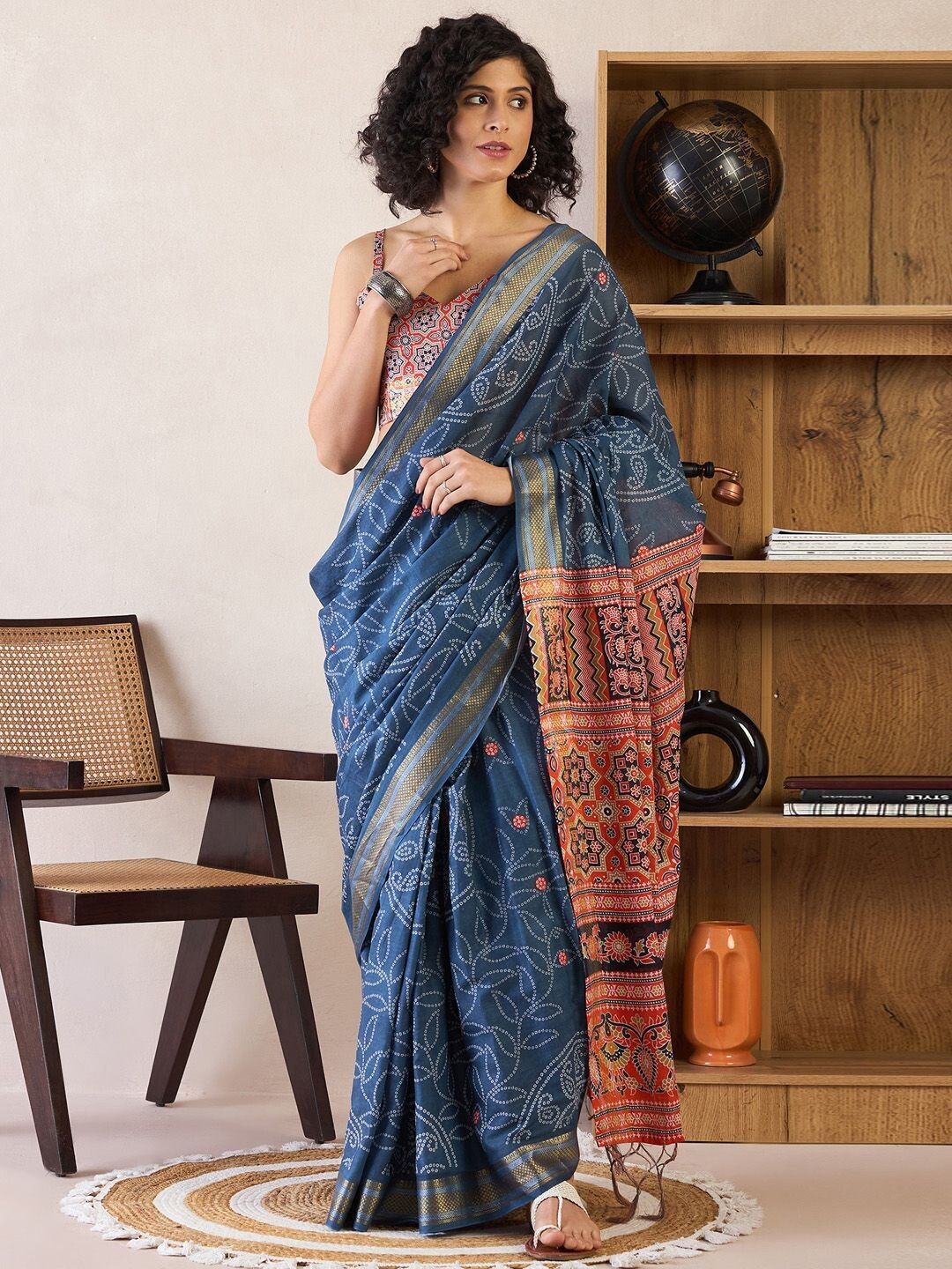 rj creation Printed Gadwal Pure Cotton Saree-picture-20