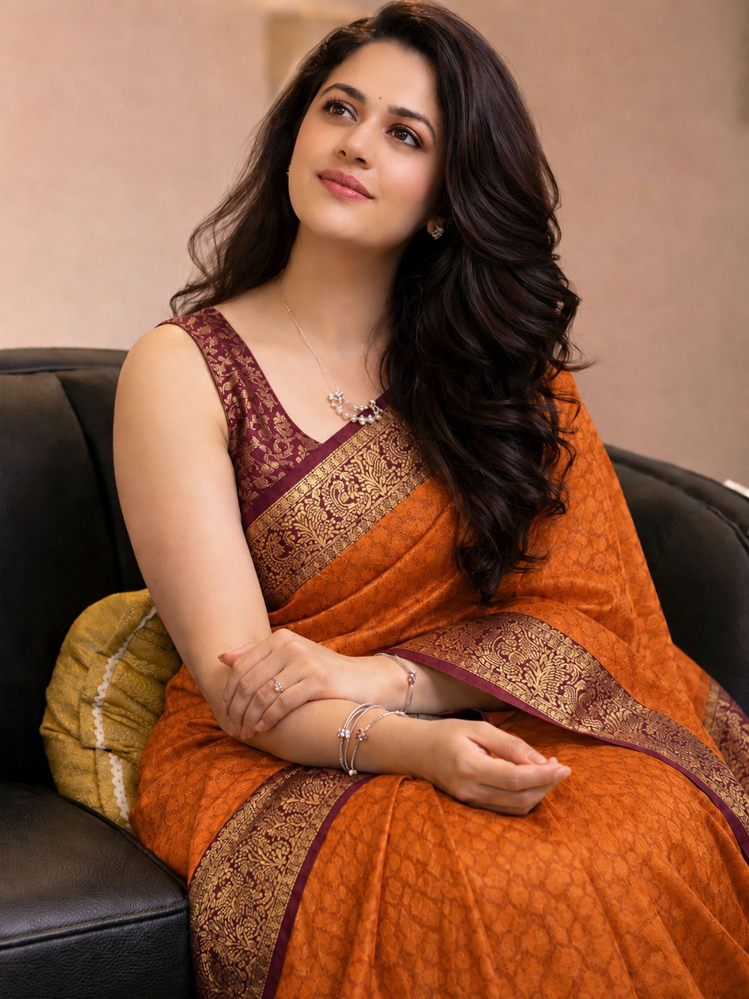 westux Woven Banarasi Cotton Silk, Art Silk Saree-picture-24