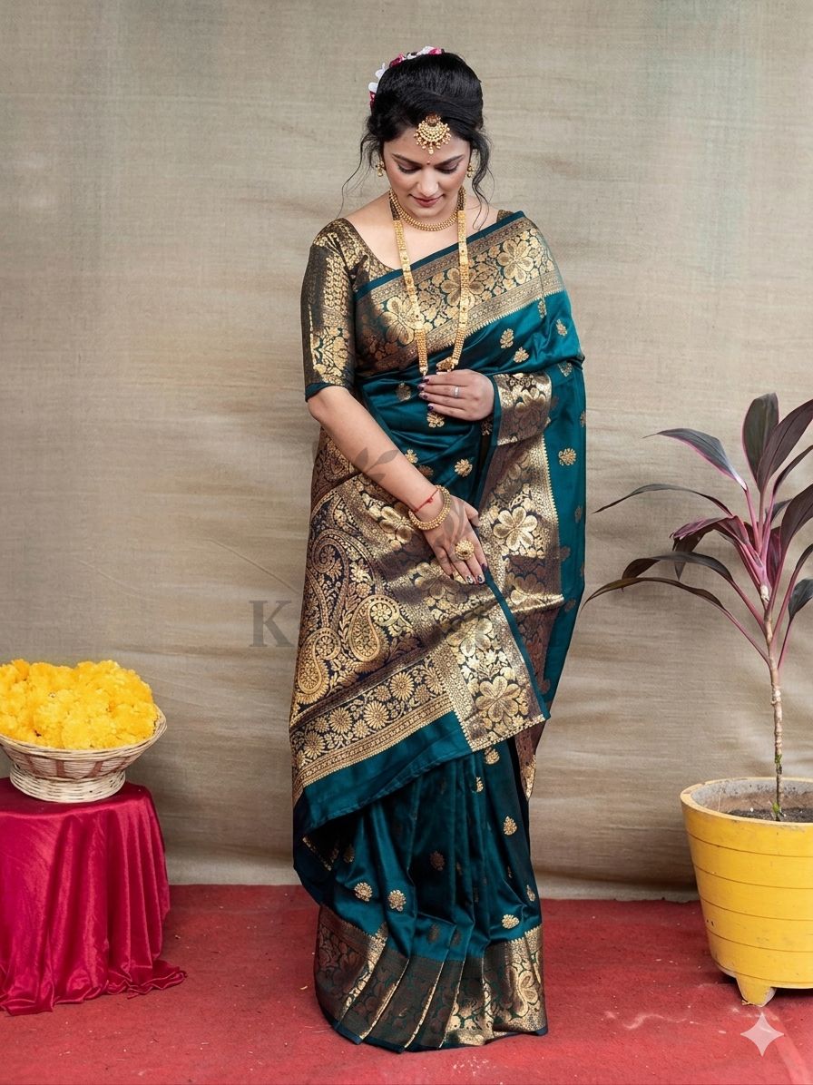 abhilipsa Woven Banarasi Silk Blend, Pure Silk Saree-picture-12