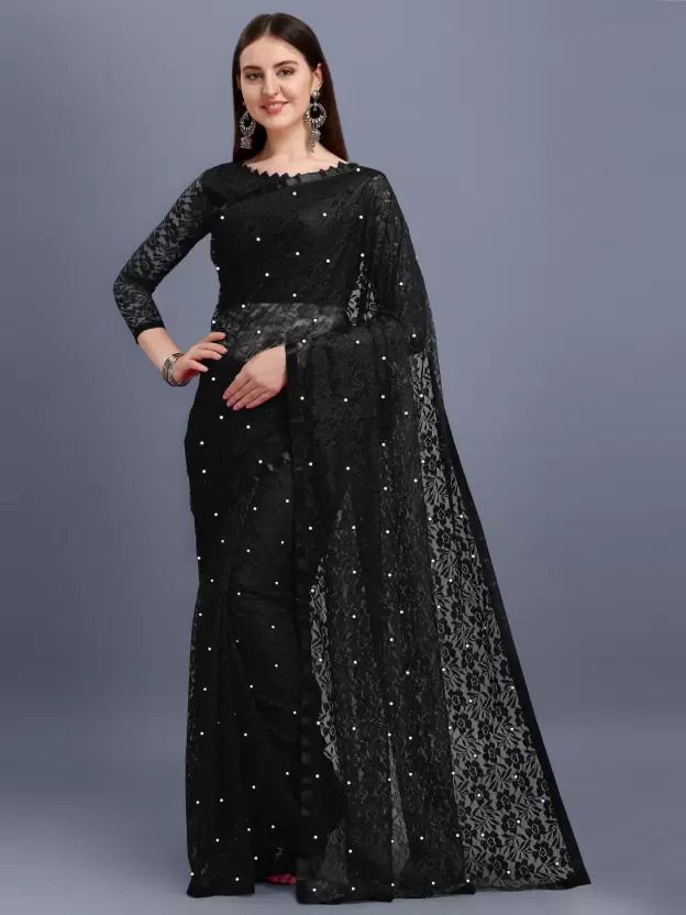 Embroidered Bollywood Net Saree