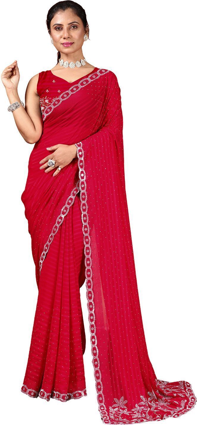 houseofcommon Embroidered Bollywood Polyester Saree-picture-47