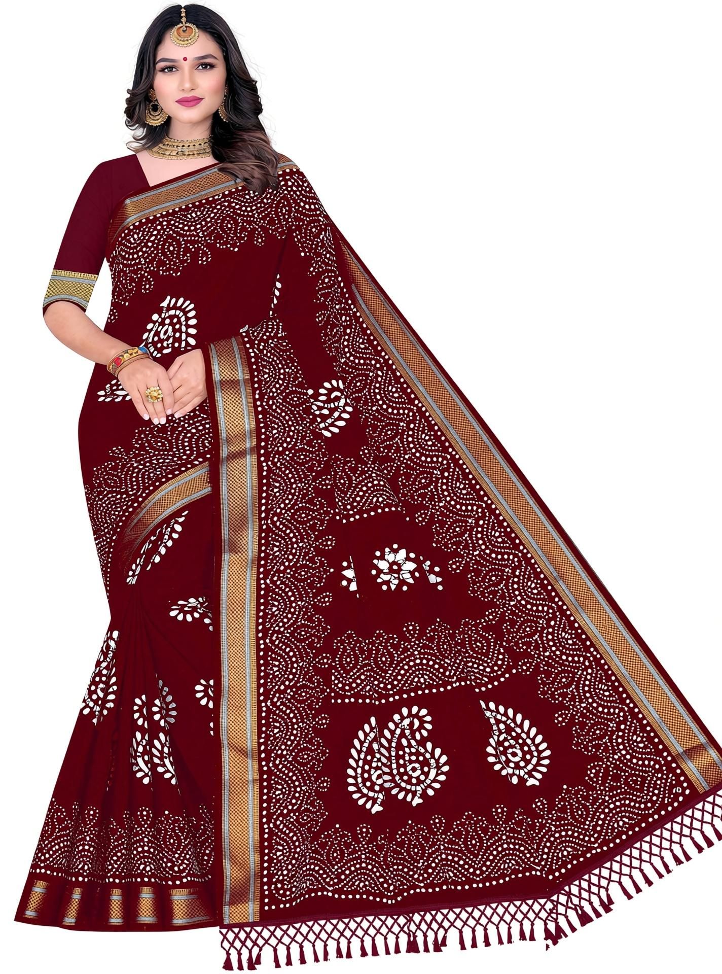 Printed Gadwal Pure Cotton Saree-image-4