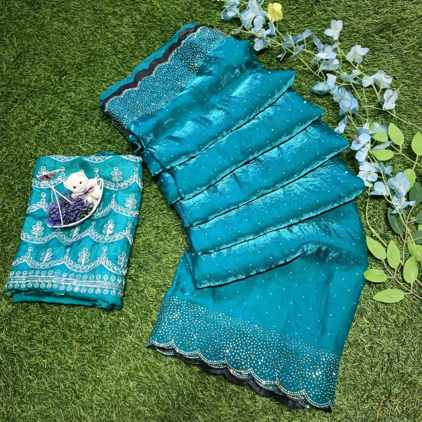houseofcommon Embroidered Bollywood Polyester Saree-picture-21