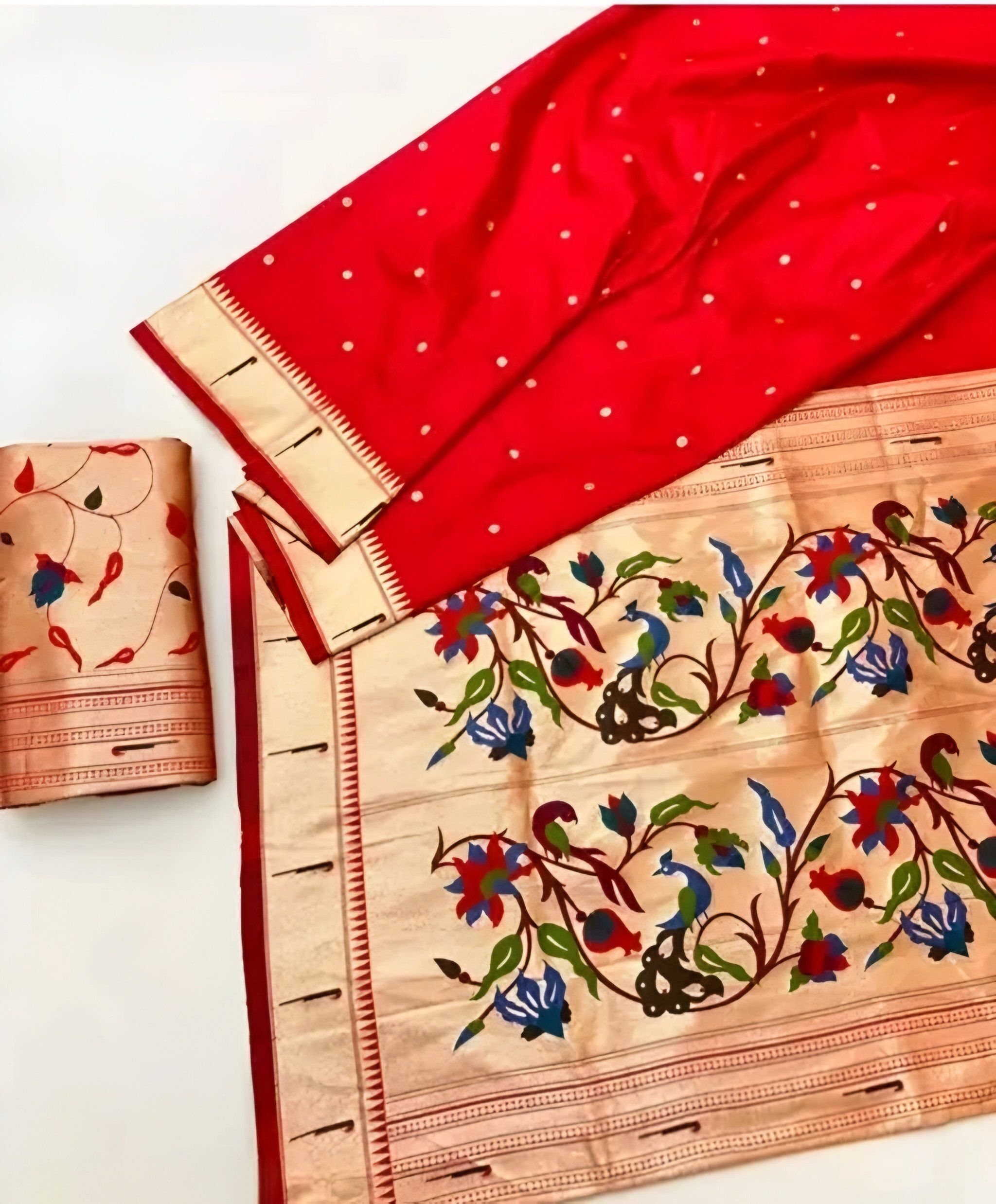 Woven Paithani Silk Blend Saree-image-12
