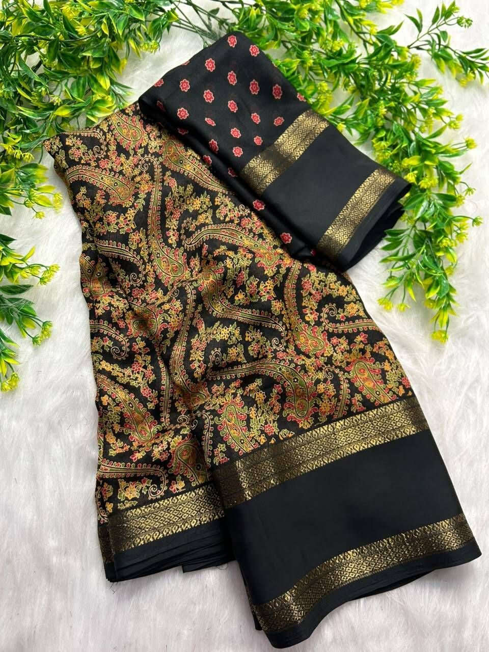Paisley, Printed, Woven Daily Wear Art Silk Saree-image-48