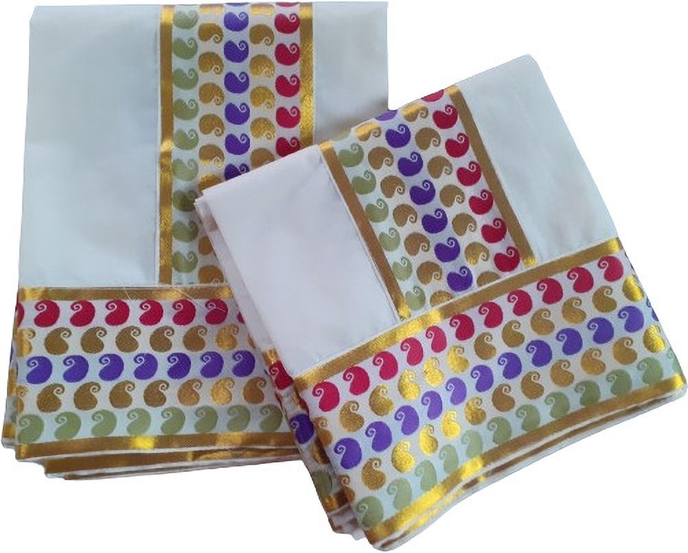 Atex Set Mundu Dhoti 2x2.5mts Single Mini Manago Weave Self Design, Embellished Women Dhoti-image-17
