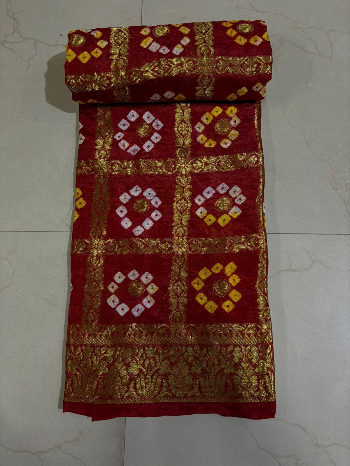 Woven Bandhani Art Silk Saree-image-41