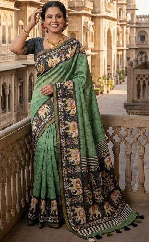 nijee Digital Print, Printed Kanjivaram Cotton Linen Saree-picture-20