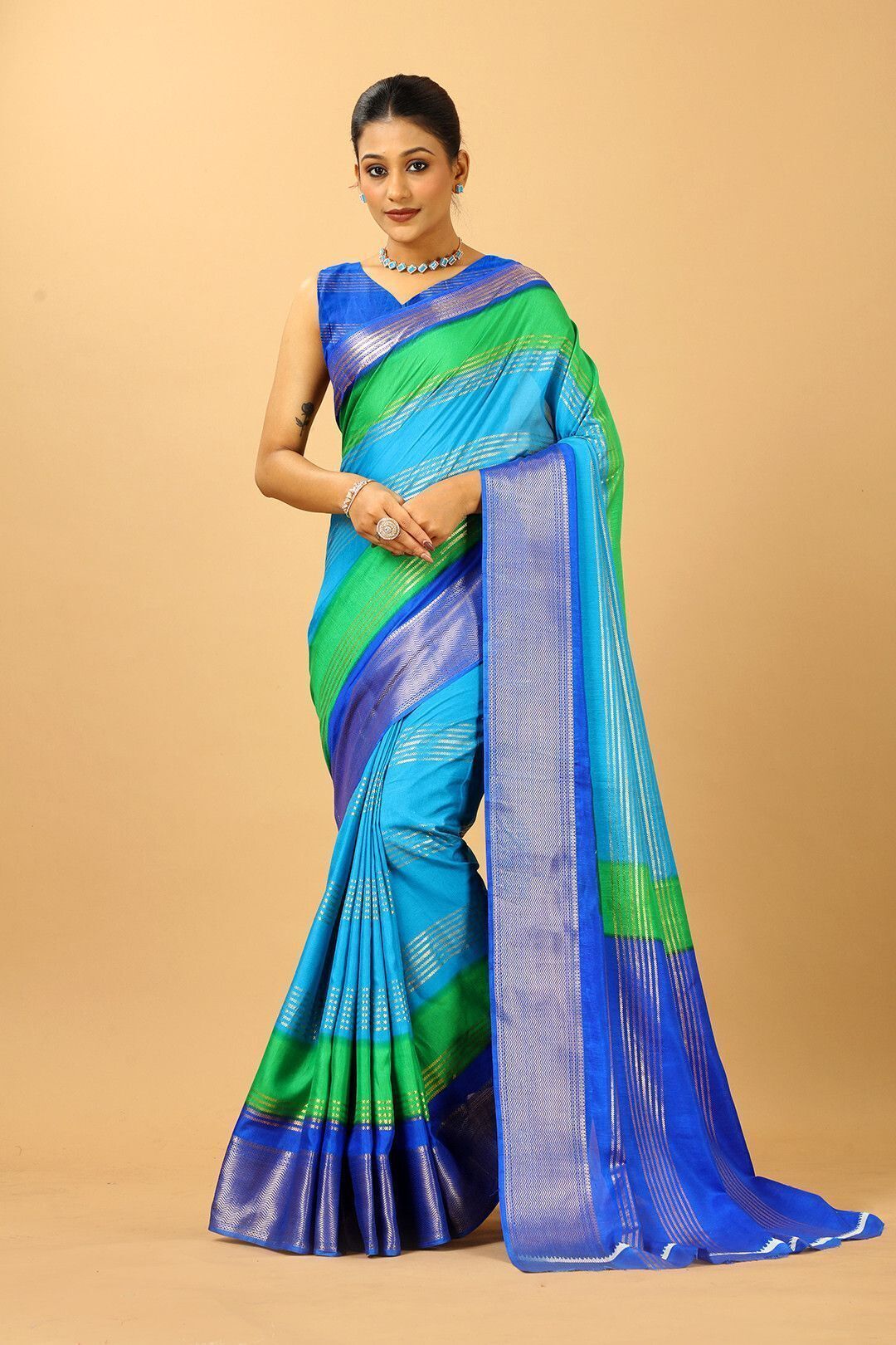 houseofcommon Embroidered Bollywood Polyester Saree-picture-27