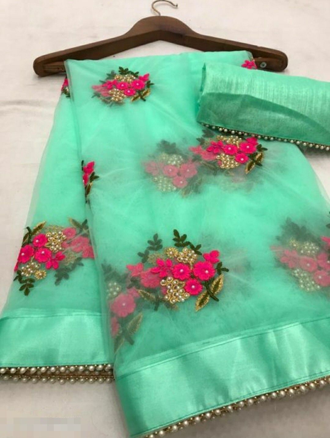 Embroidered Bollywood Net Saree-image-38