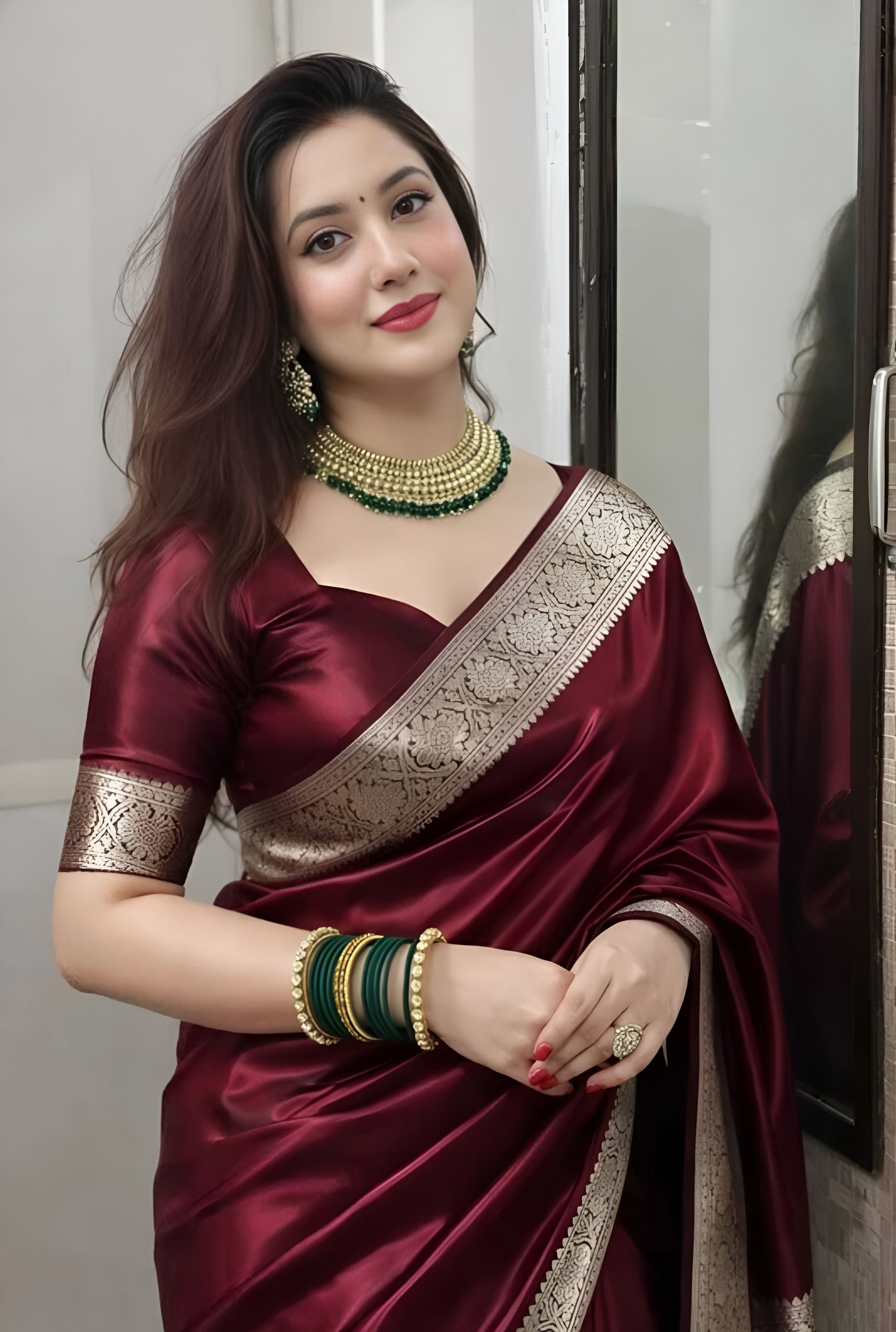 masaree collection Woven Daily Wear Satin Saree-picture-10