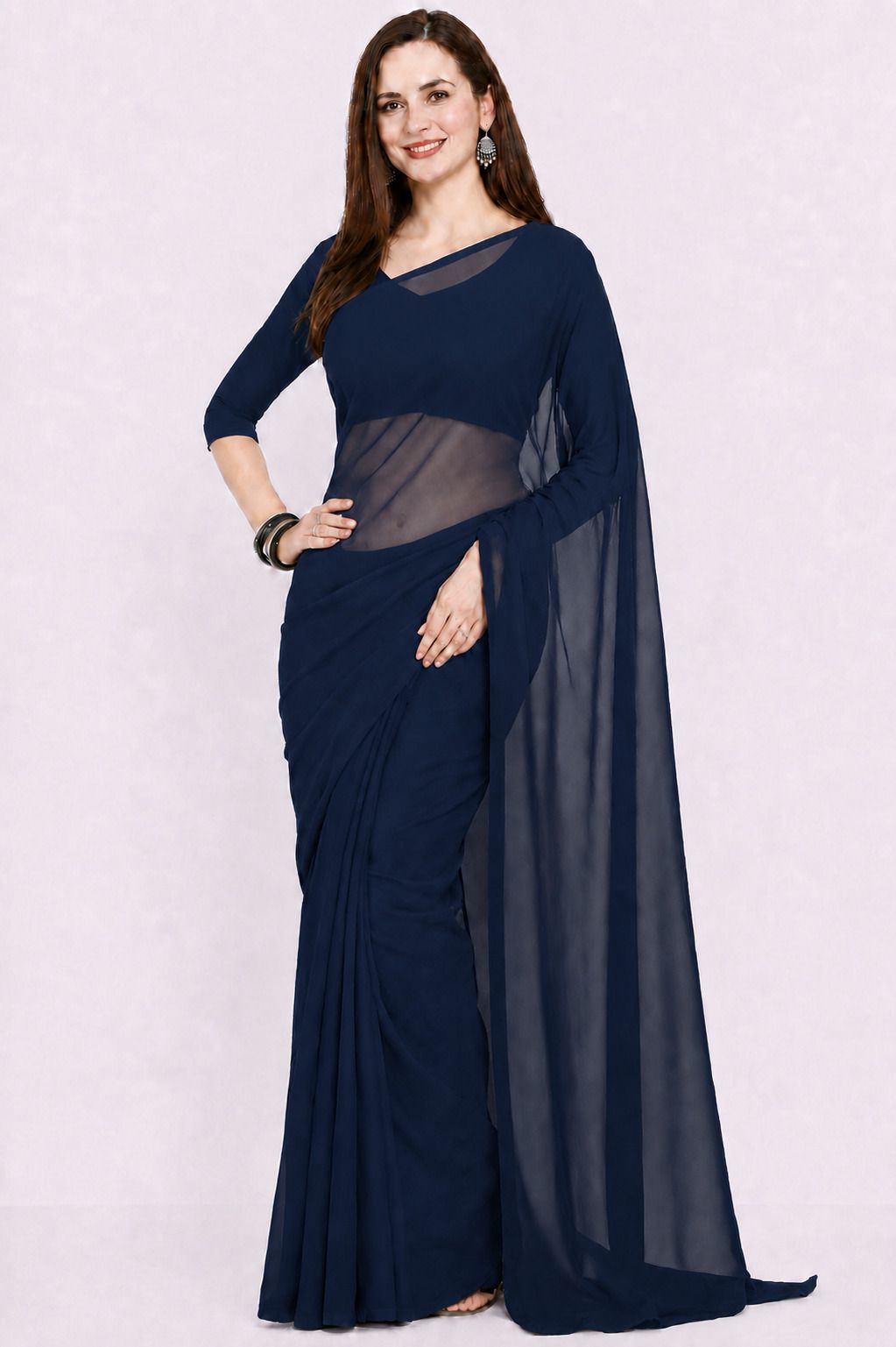 amisha suhagiya Dyed Bollywood Georgette Saree-picture-47