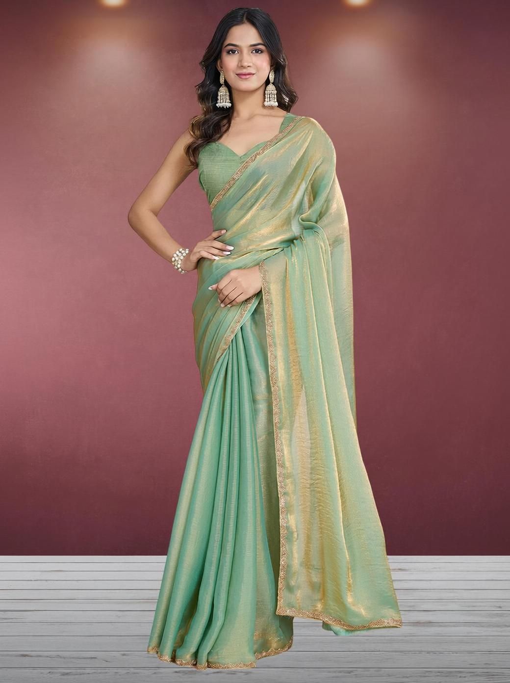 lorofy Unstitched Tussar Silk Blouse Material Solid-picture-22
