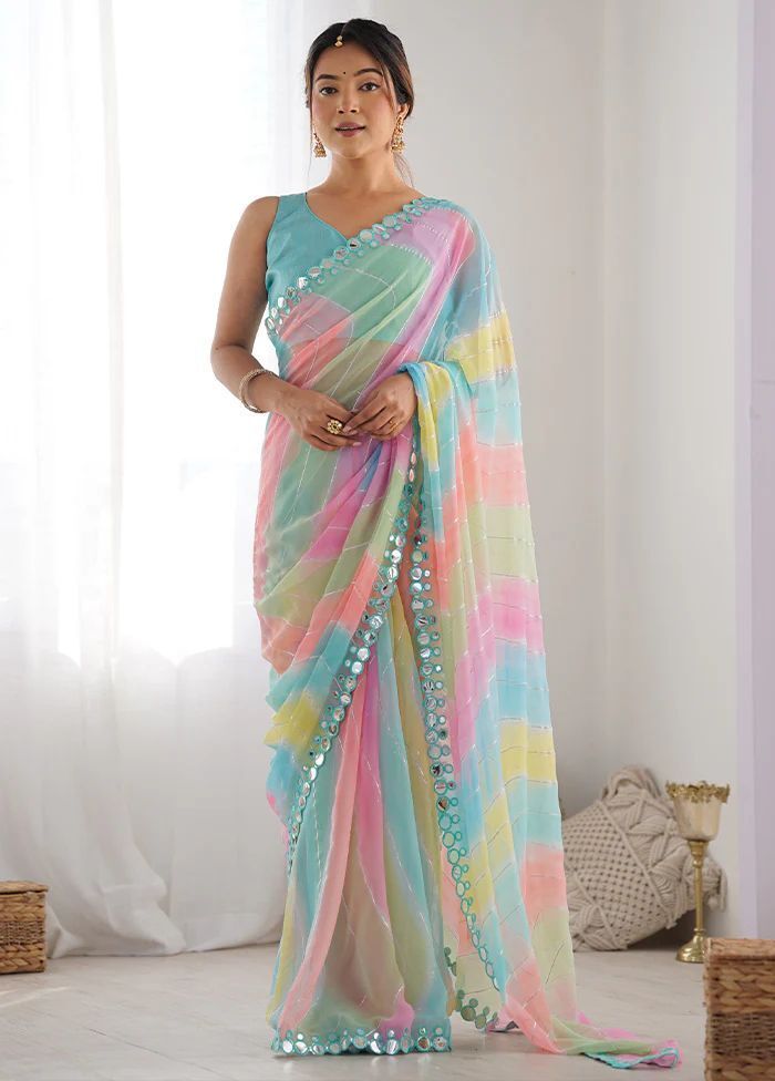 Printed Daily Wear Georgette, Chiffon Saree