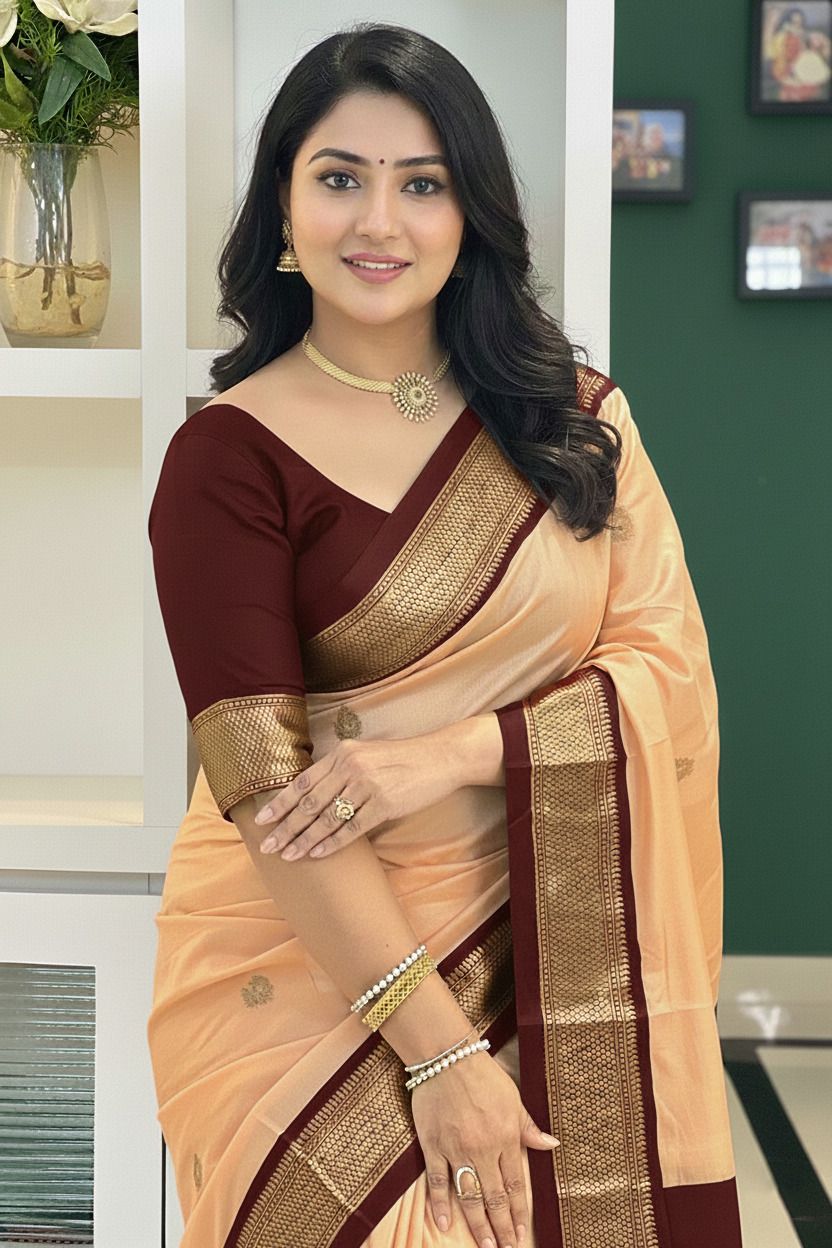 reenat trends Woven Paithani Art Silk, Cotton Silk Saree-picture-12