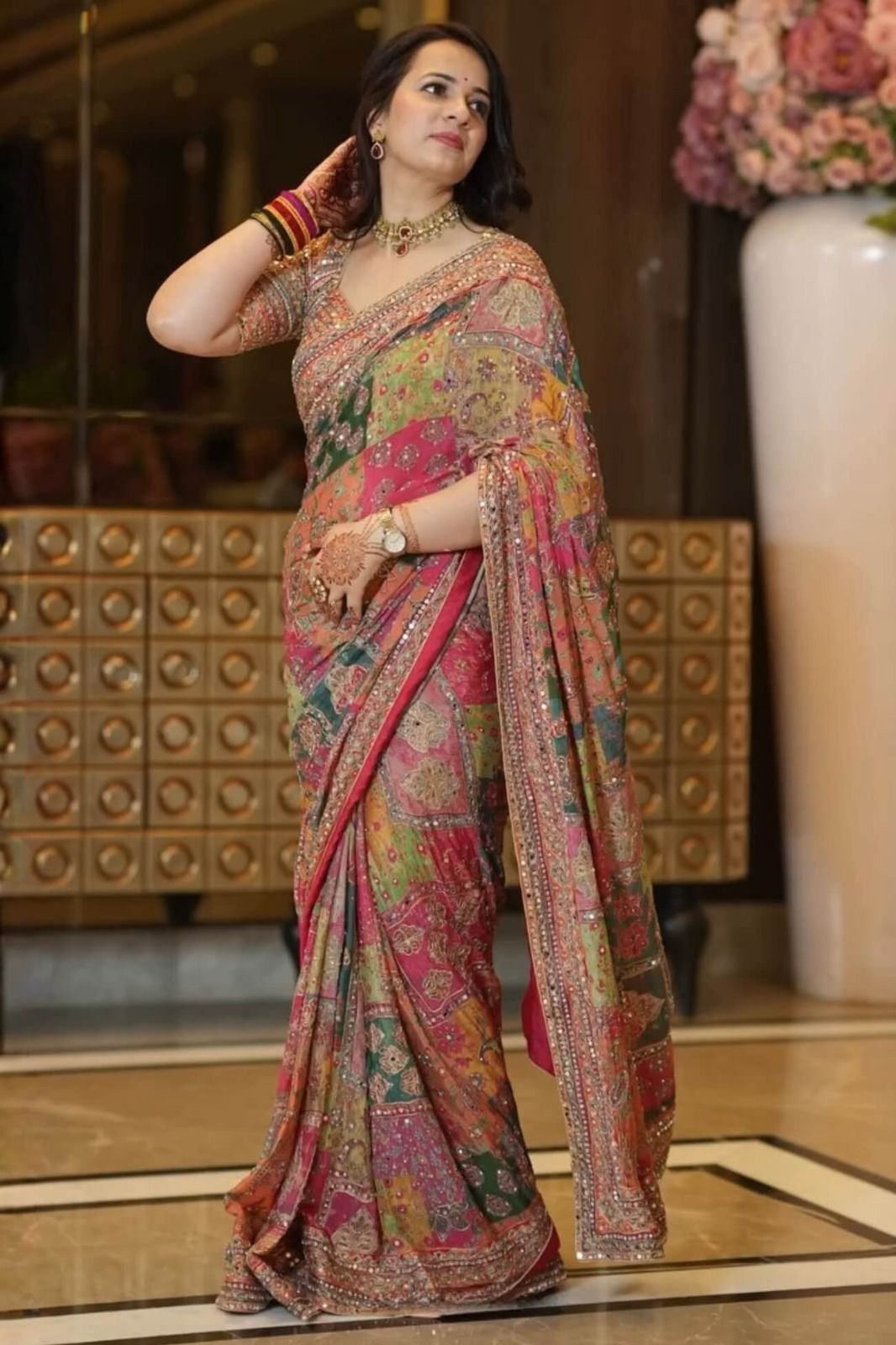 Printed Bollywood Silk Blend Saree-image-20