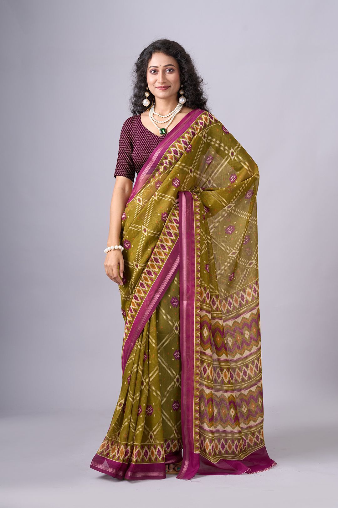 houseofcommon Printed Bollywood Cotton Silk Saree-picture-19