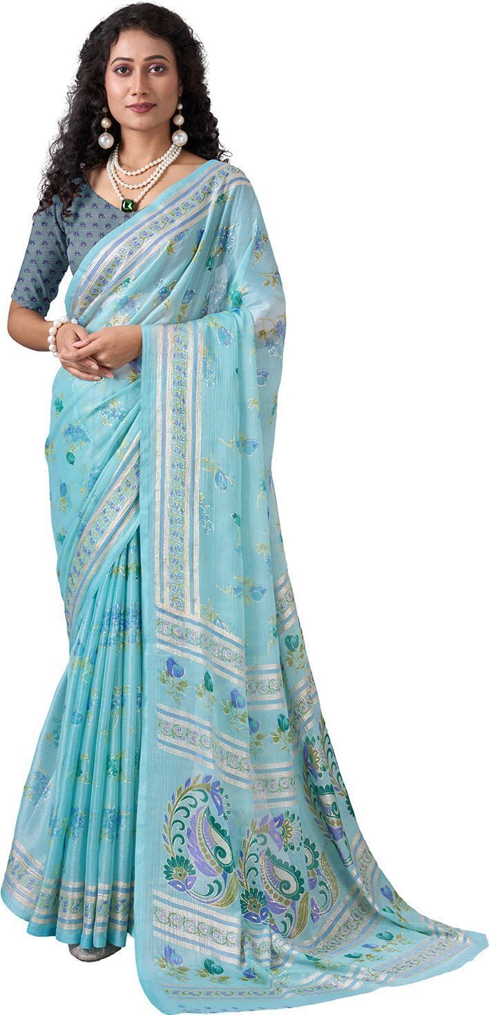 houseofcommon Embroidered Bollywood Polyester Saree-picture-30