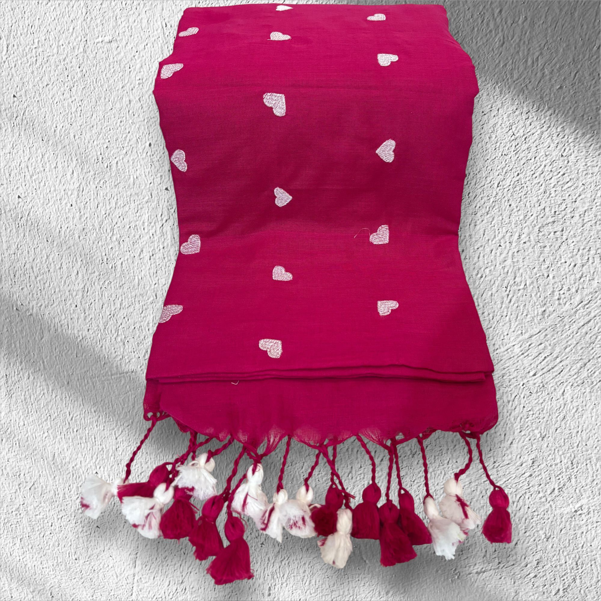 Embroidered, Solid/Plain Handloom Handloom Pure Cotton Saree-image-17