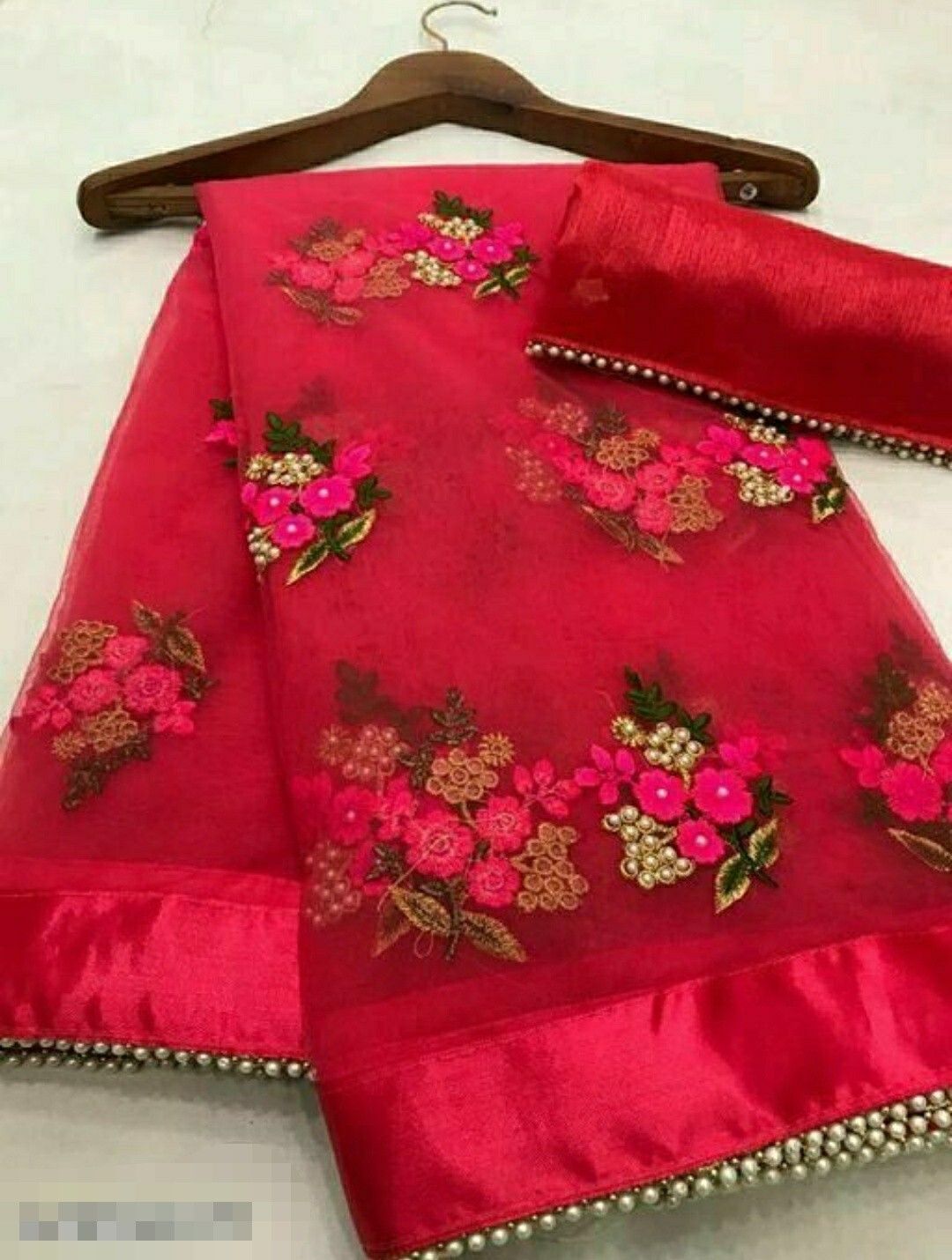 Embroidered Bollywood Net Saree-image-40