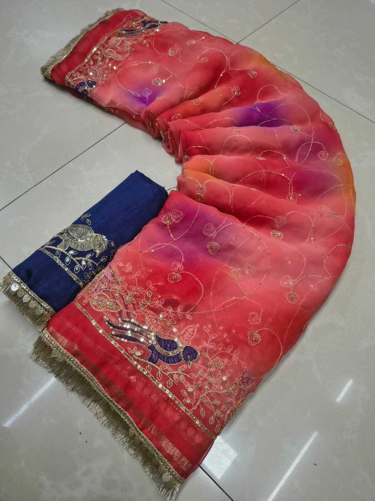 houseofcommon Embroidered Bollywood Chiffon Saree-picture-23