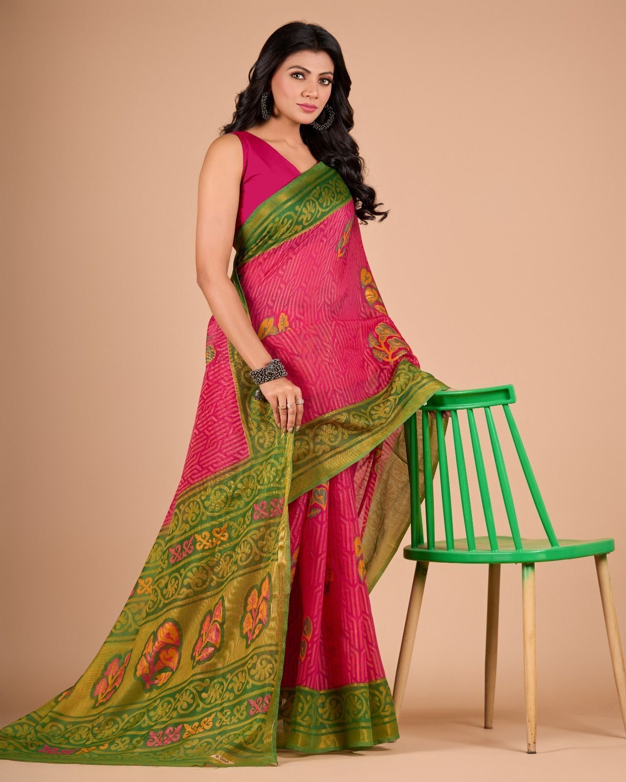 Printed Daily Wear Brasso Saree-image-33