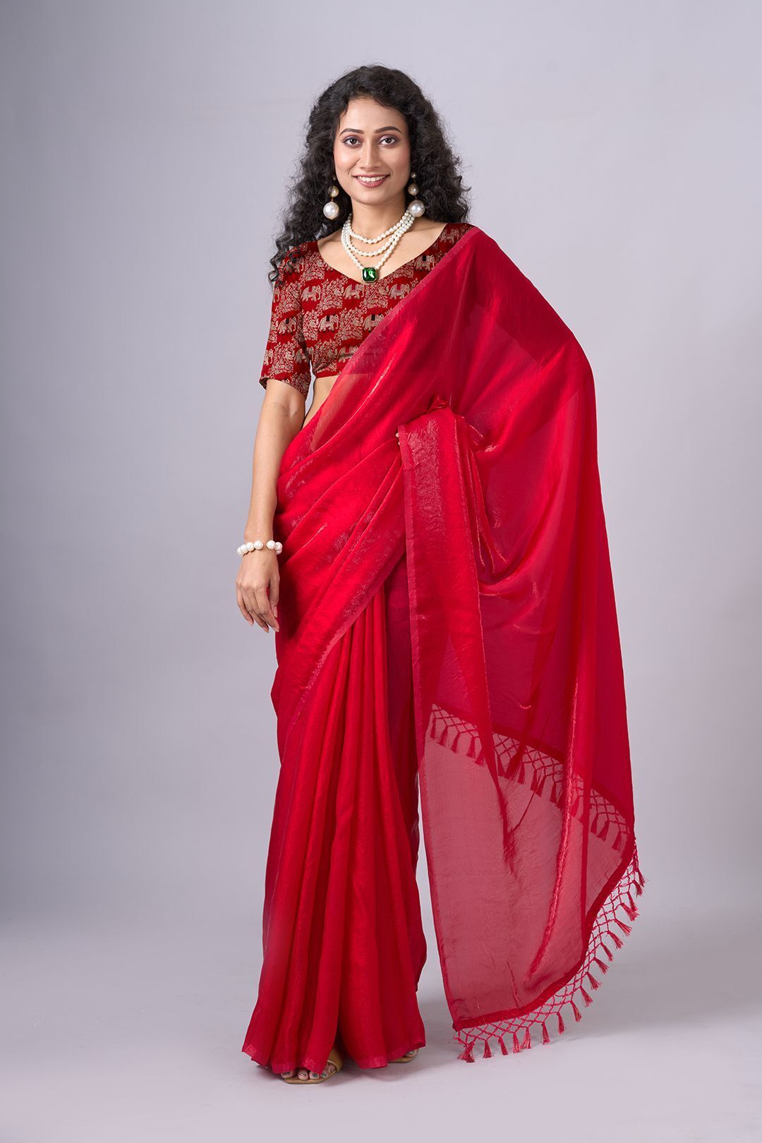 houseofcommon Embroidered Bollywood Polyester Saree-picture-37
