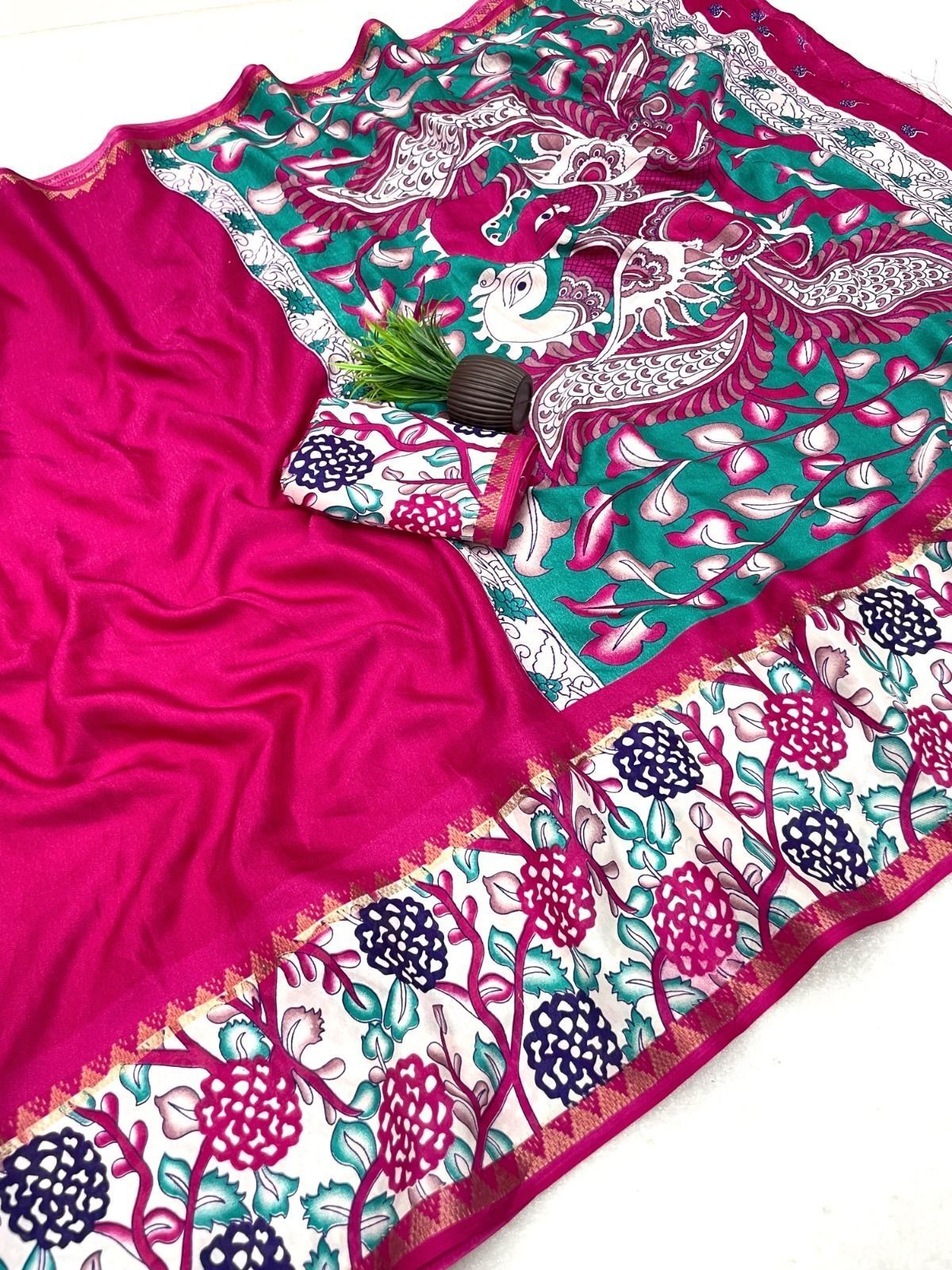 jishaa Printed, Floral Print Bollywood Cotton Blend Saree-picture-18